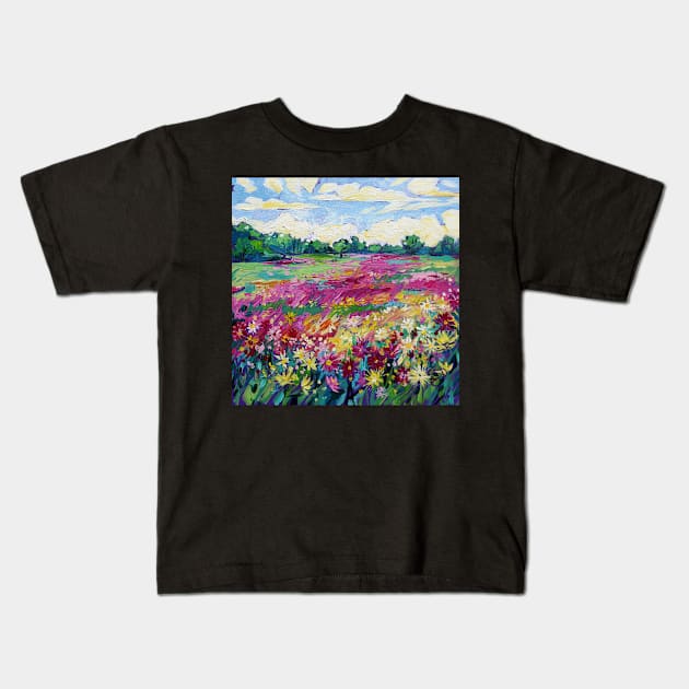Wildflowers in Bloom Kids T-Shirt by EveiArt